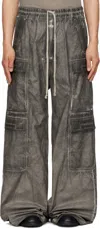 Rick Owens Drkshdw Gray Hollywood Double Cargo Jumbo Belas Pants In Black