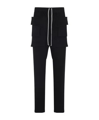 RICK OWENS DRKSHDW DRAWSTRING-WAIST CARGO TRACK PANTS