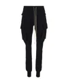 Rick Owens Drkshdw Drawstring Cotton Cargo Trousers In Black
