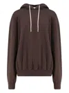 Rick Owens Drkshdw Drawstring Cotton Hoodie In Brown