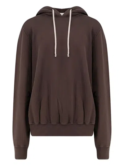 Rick Owens Drkshdw Drawstring Cotton Hoodie In Brown