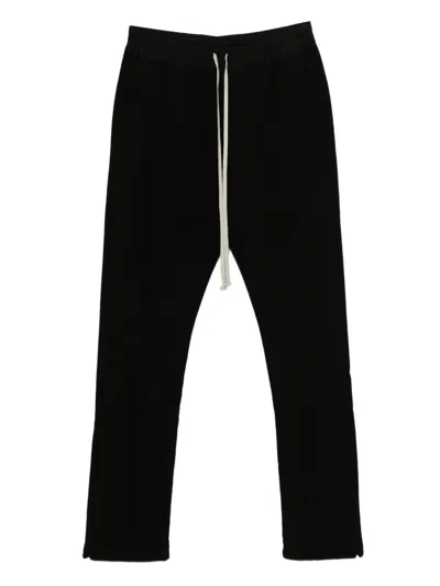 Rick Owens Drkshdw Drawstring Cotton Trousers In Black