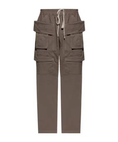 Rick Owens Drkshdw Drawstring Creatch Trousers In Green