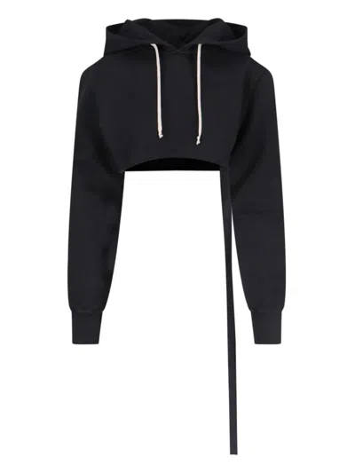 Rick Owens Drkshdw Cropped Hoodie In Black