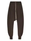 Rick Owens Drkshdw Drawstring Cuffed Trousers In Brown