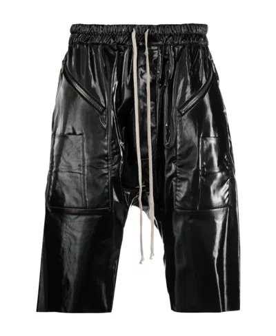 Rick Owens Drkshdw Drawstring Drop-crotch Shorts In Black