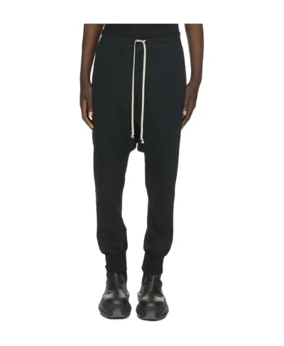 Rick Owens Drkshdw Drawstring Drop-crotch Trousers In Black