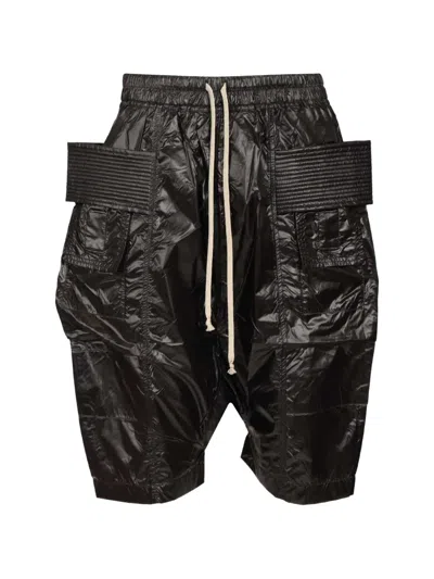 Rick Owens Drkshdw Drawstring Drop-crotch Shorts In Black