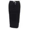 Rick Owens Drkshdw Drawstring Elasticated Waist Back Slit Skirt