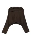 Rick Owens Drkshdw Drawstring Hoodie In Brown