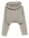 Rick Owens Drkshdw Drawstring Hoodie In Gray