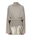 Rick Owens Drkshdw Drawstring Hoodie In Gray