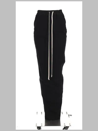 Rick Owens Drkshdw Floor-length Pillar Cotton Skirt In Black