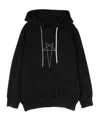 Rick Owens Drkshdw Drawstring Oversized Hoodie In Black
