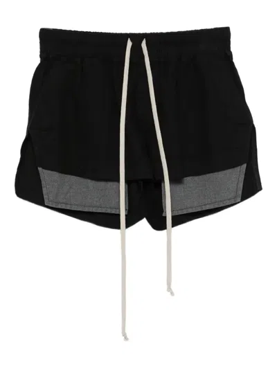Rick Owens Drkshdw Drawstring Panelled Shorts In Black