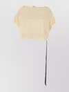 Rick Owens Drkshdw 'drawstring Patch Ribbed Round Sleeve Top'