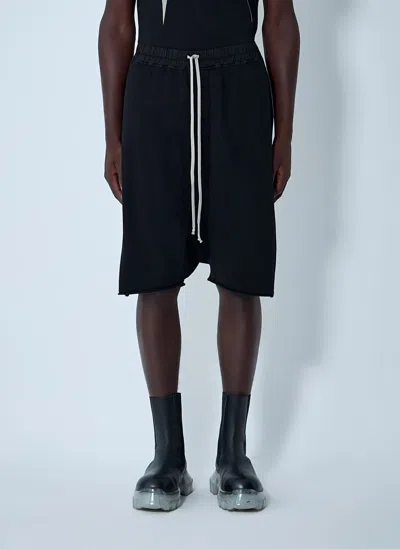 Rick Owens Drkshdw Drawstring Pod Track Shorts In Black
