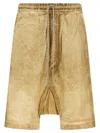 Rick Owens Drkshdw 'drawstring Pods' Bermuda Shorts In Gold