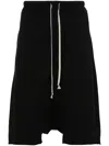 Rick Owens Drkshdw Drawstring Pods Cotton Shorts In Black