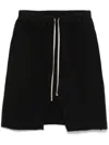 Rick Owens Drkshdw Black Hollywood Long Boxers Butt Zipp Shorts In Black
