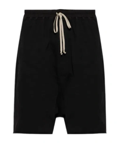 Rick Owens Drkshdw Cargo Pocket Bermuda Shorts Drawstring In Black