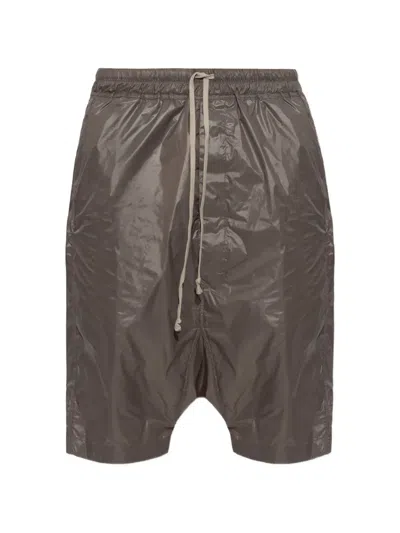 Rick Owens Drkshdw Drawstring Pods Shorts In Brown