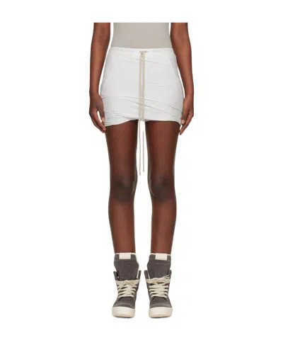 Rick Owens Drkshdw Drawstring Shorts In White