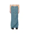 Rick Owens Drkshdw Blue Hollywood Pull On Pillar Maxi Skirt In Blue
