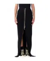 Rick Owens Drkshdw Drawstring Waist Skirt With Slit And Pockets In Black