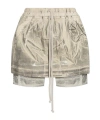 Rick Owens Drkshdw Metallic-effect Layered Skirt In Neutral