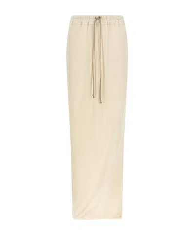 RICK OWENS DRKSHDW RICK OWENS DRKSHDW PULL ON PILLAR DRAWSTRING MAXI SKIRT