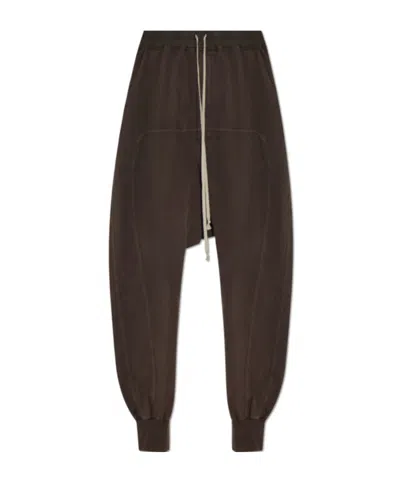 Rick Owens Drkshdw Drawstring Sweatpants In Brown