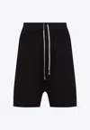 Rick Owens Drkshdw Black Hollywood Long Boxers Butt Zipp Shorts In Black