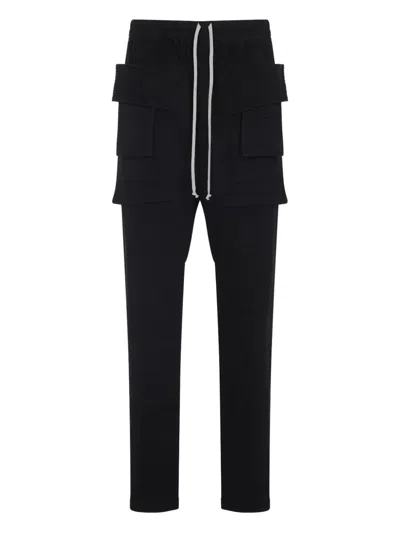 Rick Owens Drkshdw Drkshdw By Rick Owens Creatch Cargo Black Cotton Pants