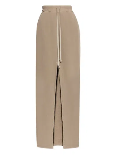 Rick Owens Drkshdw Drawstring-waist Cotton Skirt In Neutral