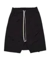 Rick Owens Drkshdw Trucker Drop-crotch Track Shorts In Black