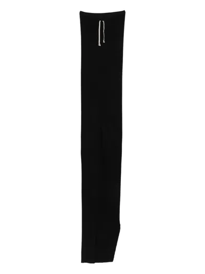 Rick Owens Drkshdw Drawstring-waist Side-slit Maxi Skirt In Black