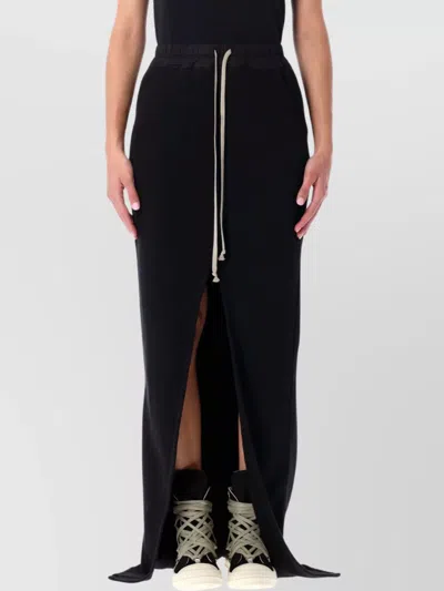 RICK OWENS DRKSHDW DRAWSTRING WAIST SKIRT WITH SLIT AND POCKETS