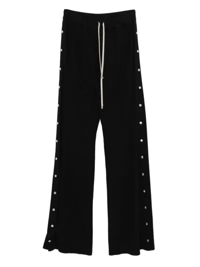 Rick Owens Drkshdw Drawstring Wide-leg Trousers In Black