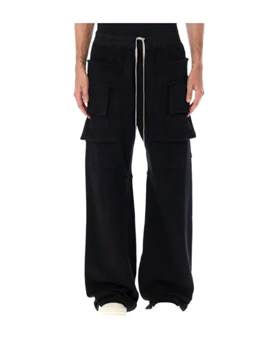 RICK OWENS DRKSHDW DRAWSTRING WIDE-LEG CARGO TROUSERS