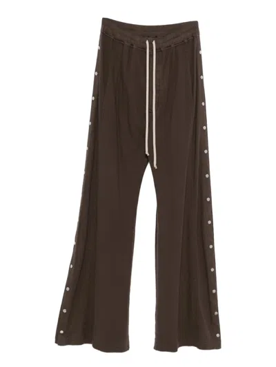 Rick Owens Drkshdw Drawstring Wide-leg Trousers In Brown