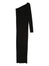 Rick Owens Drkshdw Ziggy One Shoulder Maxi Dress In Black