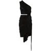Rick Owens Drkshdw Drkshdw By Rick Owens Asymmetric Black Dress With Cut-out Details In Black