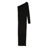 Rick Owens Drkshdw Ziggy One Shoulder Maxi Dress In Black