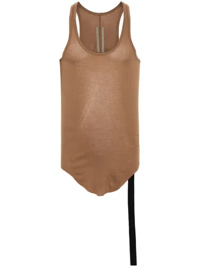 Rick Owens Drkshdw Drk Cotton Tank Top In Brown