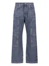Rick Owens Drkshdw Straight Cargo Trousers Belt Loops In Blue