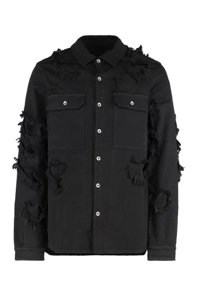 Rick Owens Drkshdw Drkshdw By Rick Owens Cotton Overshirt In Black