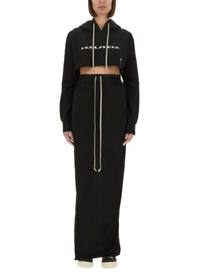 Rick Owens Drkshdw Drkshdw By Rick Owens Cropped Black Sweatshirt