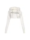 Rick Owens Drkshdw Drkshdw By Rick Owens Cropped Hoodie Milk And Black In White