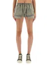Rick Owens Drkshdw Fw25 Concordians Fog Denim Boxer Shorts In Green